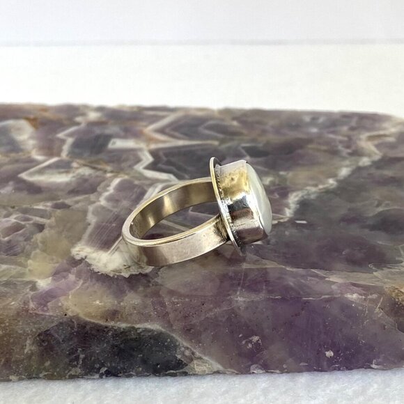 Sterling Silver 925 JLW Art Studio Jennifer Wagner Freshwater Pearl Ring Sz 7 - Picture 14 of 16